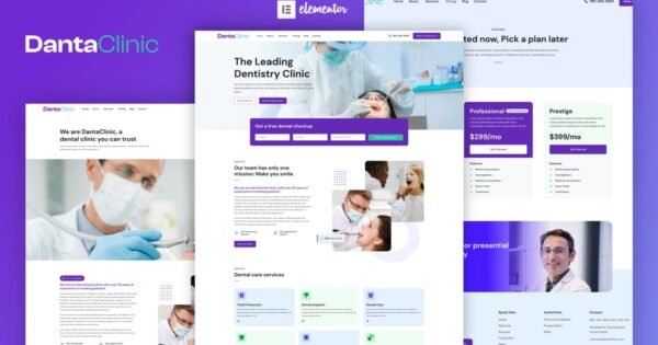 Danta Clinic – Dentist & Dental Clinic Elementor Pro Template Kit