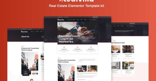 Realvilla – Real Estate Elementor Pro Template Kit
