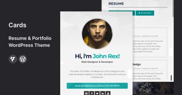 Cards – Resume & Portfolio WordPress Theme