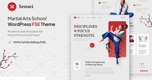 Sensei – Martial Arts Club & Trainer FSE WordPress