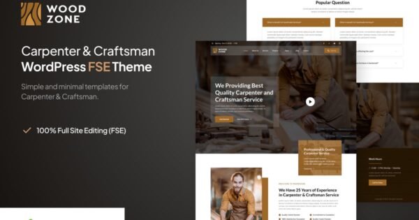 Woodzone – Carpenter & Craftsman WordPress Theme