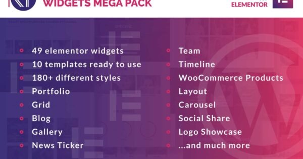 Elementor Widgets Mega Pack – Addons for Elementor