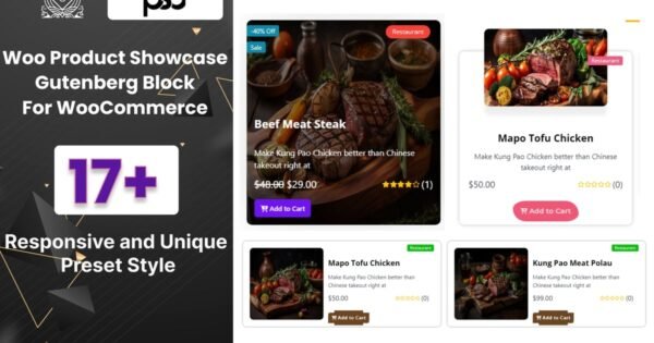WooCommerce Product Showcase Gutenberg Block