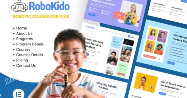 Robokido – Online Learning Courses for Kids Elementor Template Kit