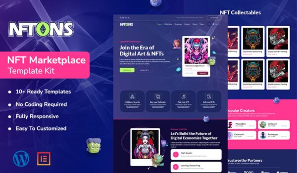 NFTONS – NFT Service & Crypto Currency Elementor Template Kit