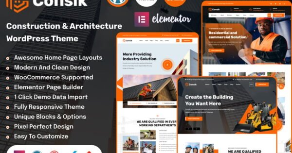 Consik – Construction Service WordPress Theme