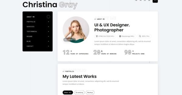 Gray – Personal Portfolio WordPress Theme