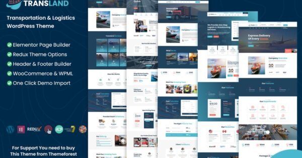 Transport & Logistics WordPress Elementor Theme