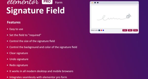 Signature Field for Elementor form