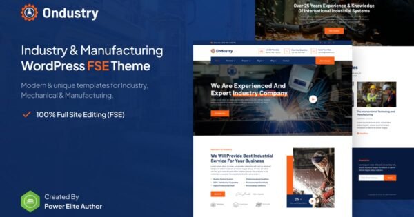 Ondustry – Industry & Manufacturing FSE WordPress