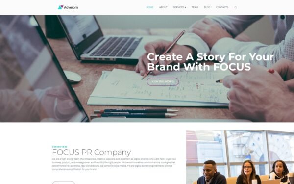Adverom – PR Company Multipurpose Modern WordPress Elementor Theme WordPress Theme
