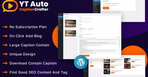 YTCaptionCrafter Video Content Generator WP Plugin