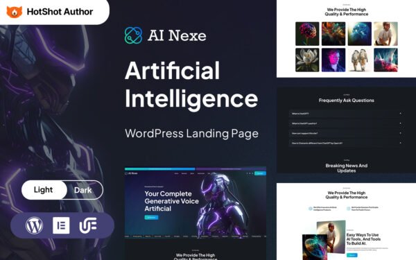 Ainexe – Artificial Intelligence WordPress Landing Page Template WordPress Theme