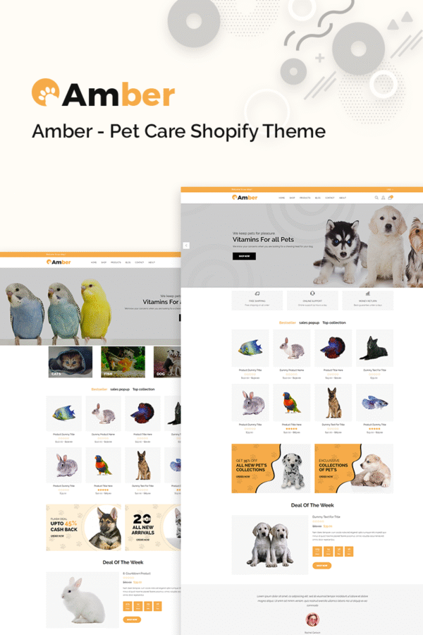 Amber – Pet Care Shopify Theme