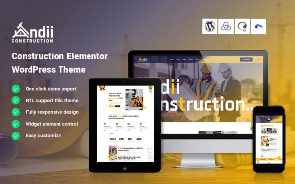 Andii – Construction Elementor WordPress Theme