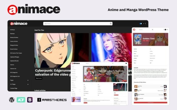 ANIMACE – Anime and Manga WordPress Theme + RTL
