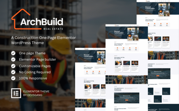 ArchBuild – Construction WordPress Elementor Theme WordPress Theme