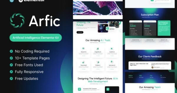 Arfic – Artificial Intelligence Elementor Pro Template Kit