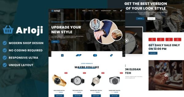 Arloji – Modern Hand Watch Shop eCommerce Elementor Template Kit
