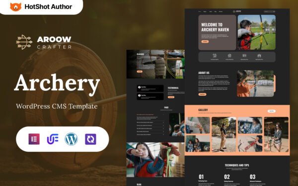 Aroow Crafter – Archery WordPress Elementor Theme WordPress Theme