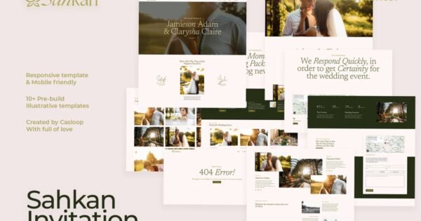 Sahkan – Wedding Invitation & Gallery Elementor Template Kit
