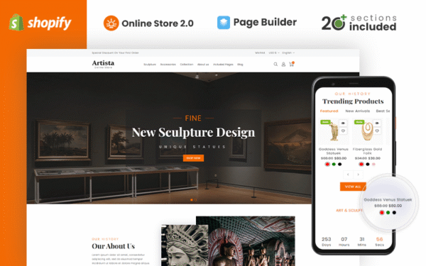 Artista – Art Gallery Store Shopify Theme