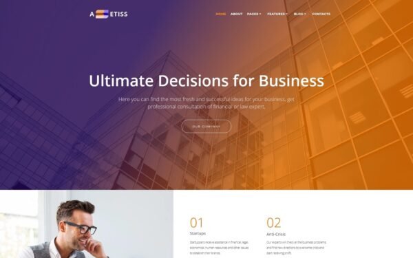 Assetiss – Modern Business Advisor WordPress Elementor Theme WordPress Theme