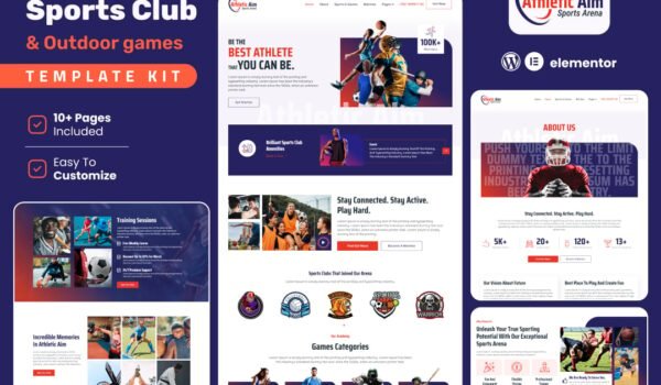 Athletic Aim – Sports Club & Outdoor Games Elementor Template Kit