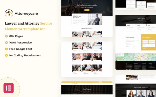Attorneycare – Attorney Practices and Legal Services Elementor Kit