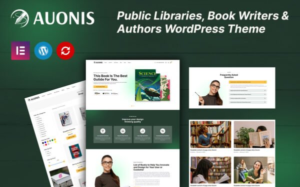 Auonis – Public Libraries, Book Writers, and Authors WordPress Theme