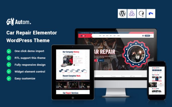Autom – Car Repair Elementor WordPress Theme