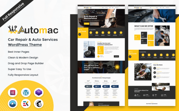 Automac – Car Repair & Auto Services WordPress Theme