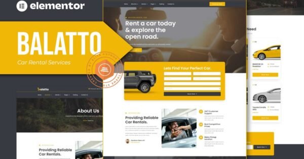 Balatto – Car Rental Company Elementor Pro Template Kit