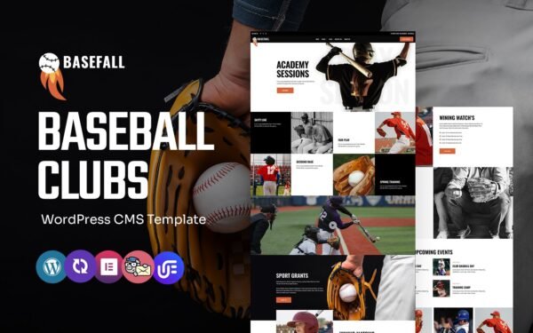 Basefall – Baseball Club WordPress Elementor Theme WordPress Theme