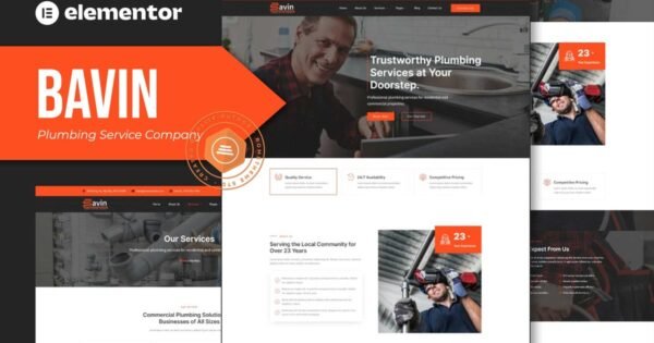Bavin – Plumbing Service Company Elementor Template Kit