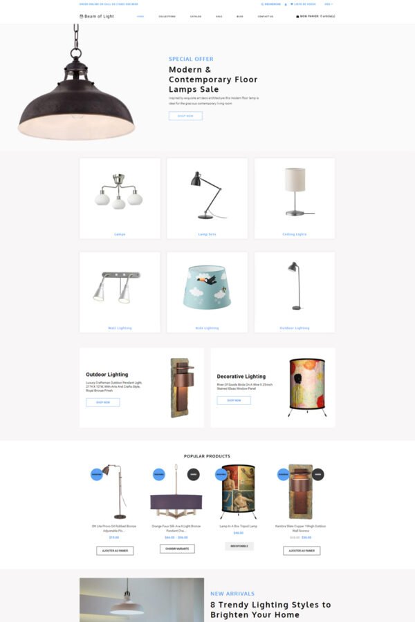 Beam of Light – Lighting & Electricity Multipage Clean Shopify Theme