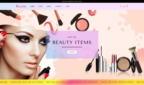 Beautify – Beauty Cosmetic Boutique skincare shopify 2.0 Theme, Shopify website template Shopify Theme