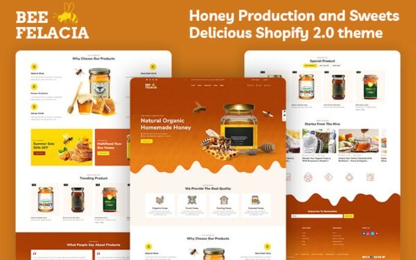 Beefelacia – Honey & Organic Food Store Multipurpose Shopify 2.0 Responsive Theme Shopify Theme