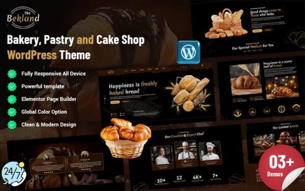 Bekland – Bakery, Pastry And Cake Shop WordPress Theme