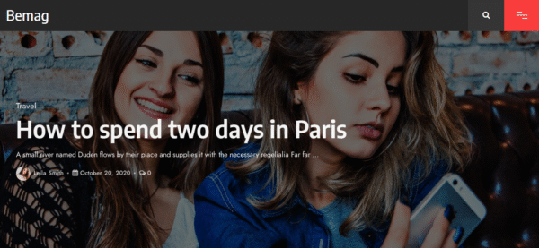 Bemag – Personal Blog WordPress Theme