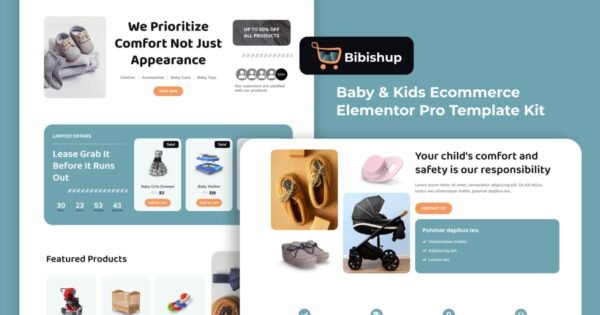 Bibishup – Baby & Kids Ecommerce Elementor Pro Template Kit