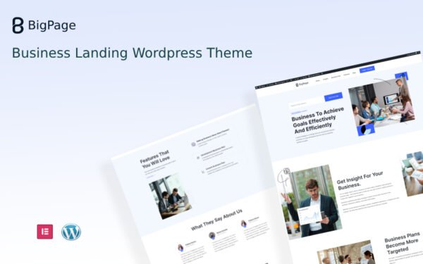 Bigpage – Business Landing Wordpress Theme WordPress Theme