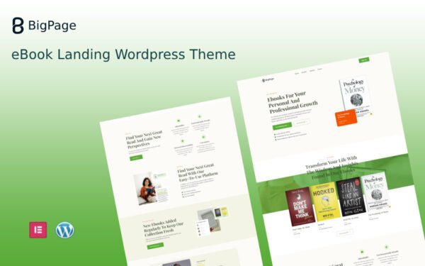 Bigpage – eBook Landing Wordpress Theme WordPress Theme