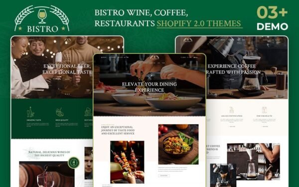 Bistro – Wine, Coffee & Restaurant Food Multipurpose Shopify 2.0 Responsive Theme Shopify Theme