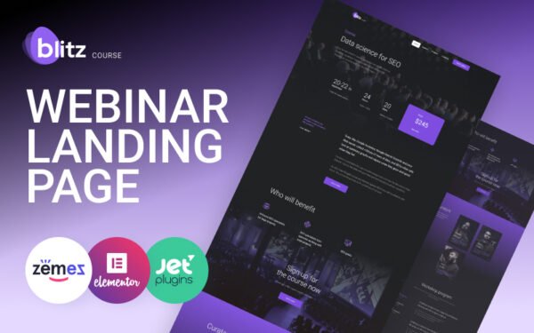 Blitz – Webinar Landing Page Template WordPress Theme