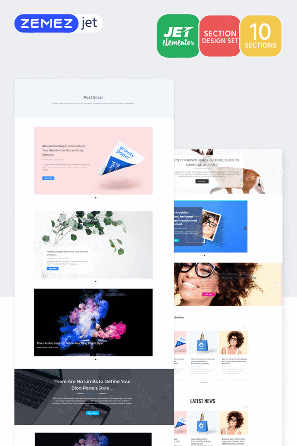 Blogster – Posts Jet Sections Elementor Template Elementor Kit