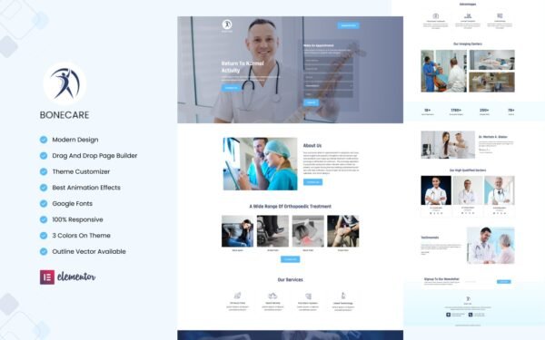 Bonecare – Orthopaedic Treatments Elementor Landing Page Elementor Kit