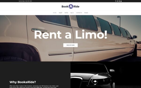 BookaRide – Limousine Car Rental Services WordPress Theme