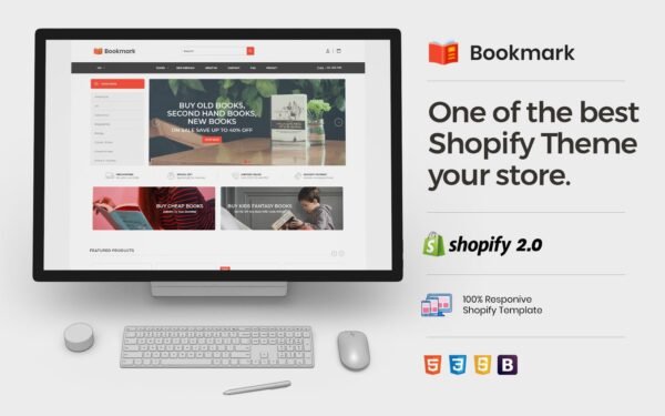 Bookmark Ebook – Magazine Paper Book Shopify OS 2.0 Theme Shopify Theme