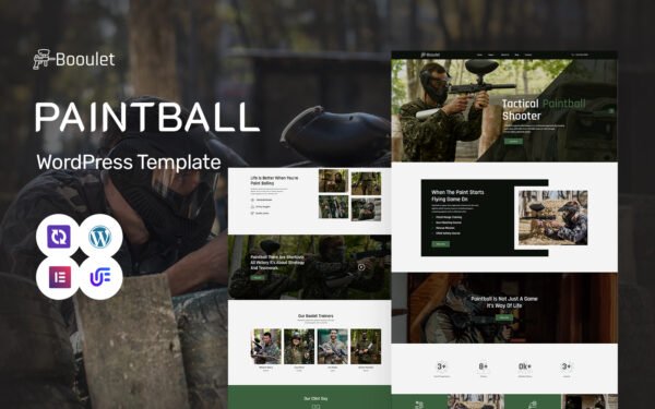 Booulet – Paintball Club Multipurpose WordPress Elementor Theme WordPress Theme